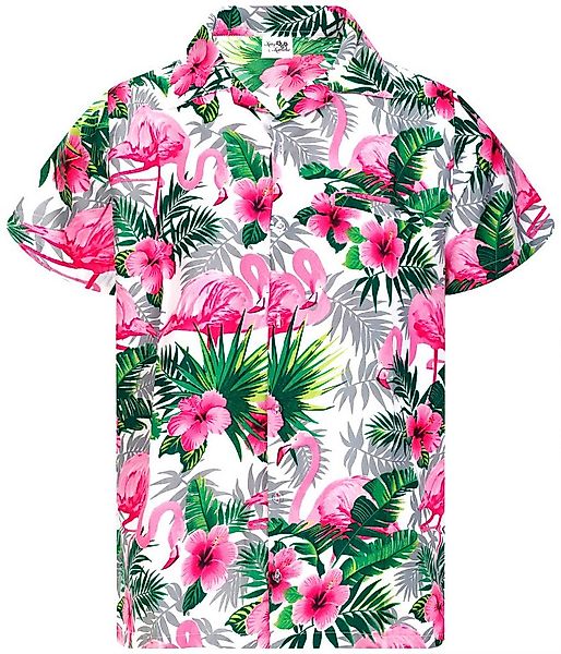 King Kameha Hawaiihemd Flamingo Flowers Funky Hawaii-Hemd Herren Kurzarm Fr günstig online kaufen