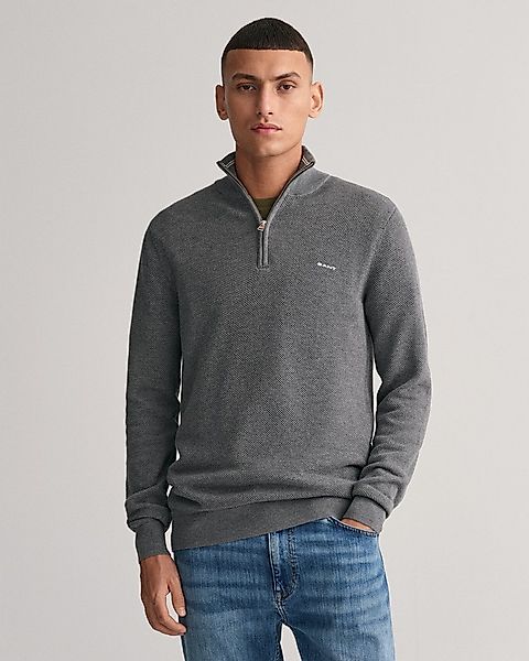 Gant Troyer COTTON PIQUE HALF ZIP mit Piqué-Struktur günstig online kaufen