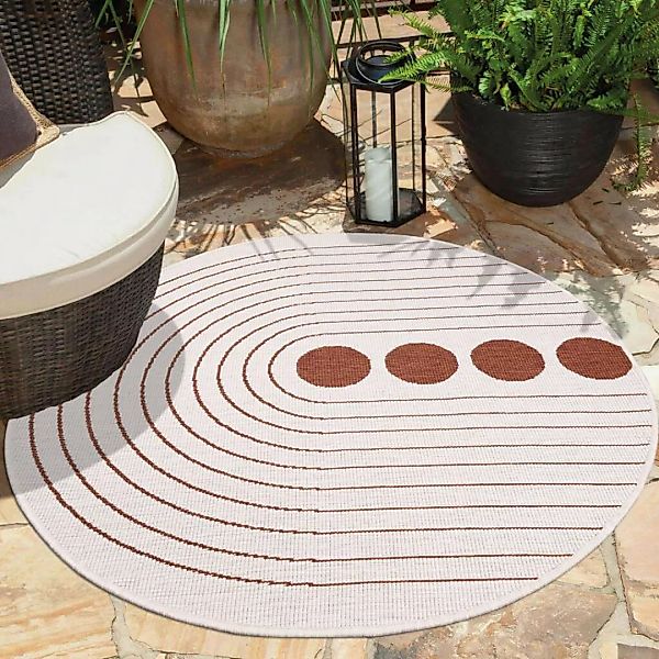 Carpet City Outdoorteppich »DUO RUG 5739«, rund, 5 mm Höhe, Wendeteppich We günstig online kaufen