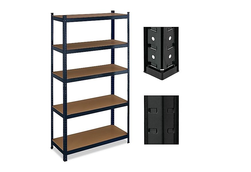 relaxdays Schwerlastregal Schwarzes Schwerlastregal mit 5 Ebenen günstig online kaufen