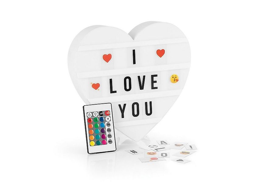 EASYmaxx LED Dekolicht Leuchtkasten Herz 173 Buchstaben & 150 Moodjis, LED günstig online kaufen