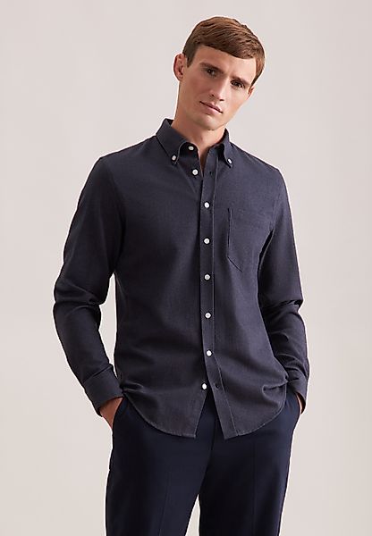 seidensticker Flanellhemd Slim 1/1 Button-Down-Kragen Uni günstig online kaufen