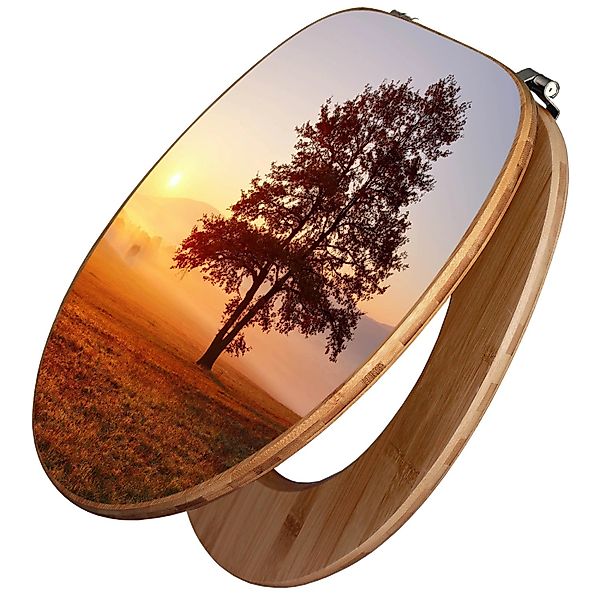 Banjado Design WC Sitz Bambus Toilettendeckel Toilettensitz Bambus Holz Klo günstig online kaufen