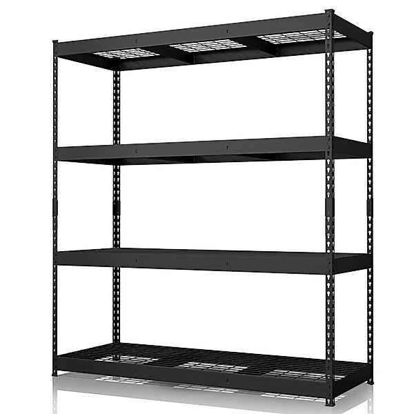 Floordirekt Schwerlastregal Yukon Rivet 4 Böden Schwarz 180 x 160 x 60 cm günstig online kaufen