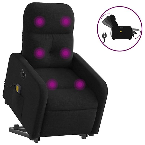 vidaXL Elektrischer Massagesessel mit Aufstehhilfe Schwarz Stoff Modell 13 günstig online kaufen