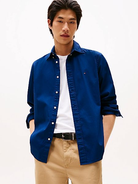 Tommy Hilfiger Businesshemd "FLEX POPLIN SOLID RF SHIRT 1", mit Logosticker günstig online kaufen