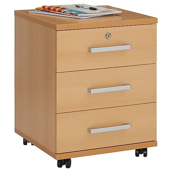 CARO-Möbel Rollcontainer VANCOUVER, Rollcontainer Bürocontainer Schubladens günstig online kaufen