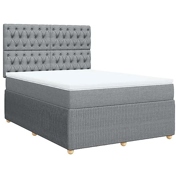 vidaXL Boxspringbett mit Matratze Hellgrau 140x190 cm Stoff 3292058 günstig online kaufen