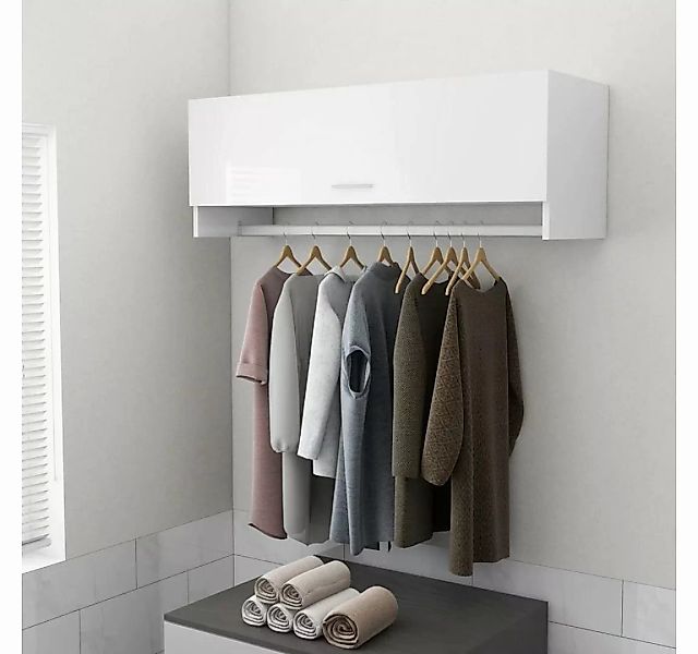 furnicato Kleiderschrank Hochglanz-Weiß 100x32,5x35 cm Holzwerkstoff günstig online kaufen