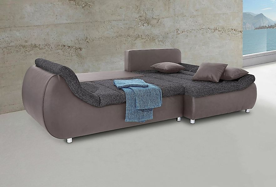 INOSIGN Ecksofa "Imola elegant und bequem, aktuelle Steppung im Sitz, L-For günstig online kaufen