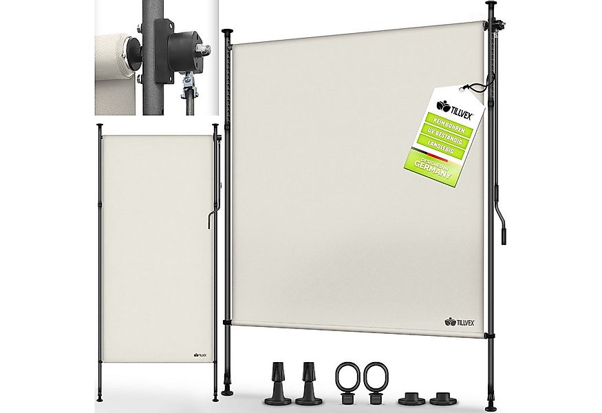 tillvex Klemmmarkise tillvex© Klemmmarkise Senkrechtmarkise Außen Balkon (S günstig online kaufen