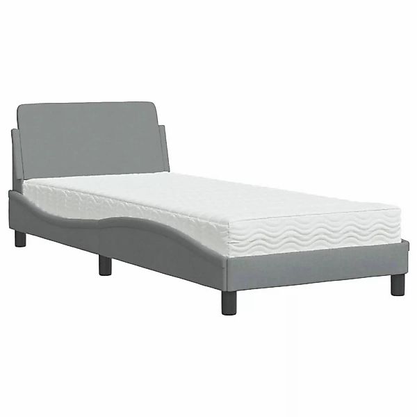 vidaXL Bett mit Matratze Hellgrau 80x200 cm Stoff2009559 günstig online kaufen