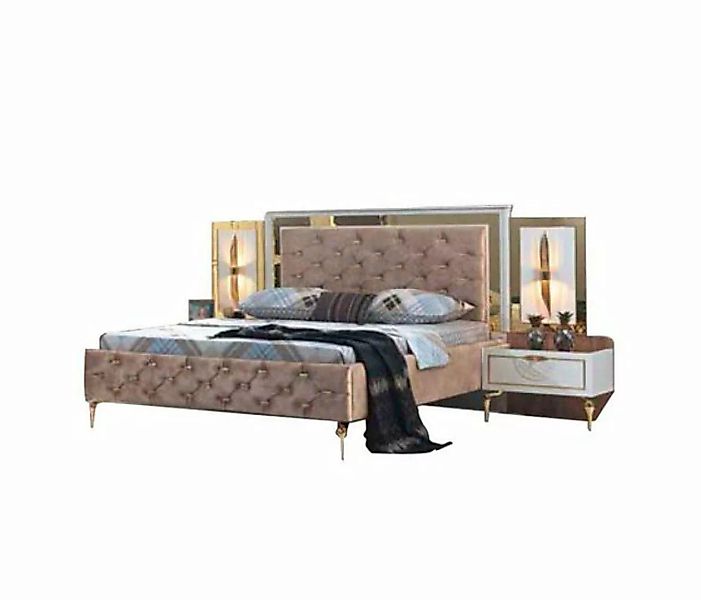 JVmoebel Bett Chesterfield Bett Polster Design Luxus Doppel Hotel Betten (B günstig online kaufen