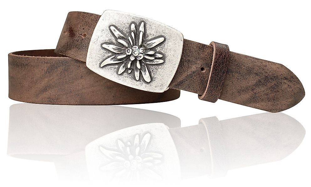 FRONHOFER Ledergürtel 17504 (1-St) Trachtengürtel, Edelweiß günstig online kaufen