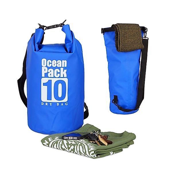 relaxdays Packsack Ocean Pack 10L wasserdicht, günstig online kaufen