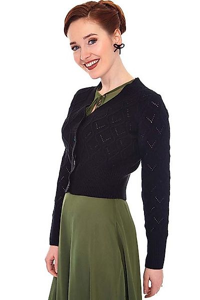 Voodoo Vixen Strickjacke Black Chunky Knit Cardigan Retro Vintage Cardigan günstig online kaufen