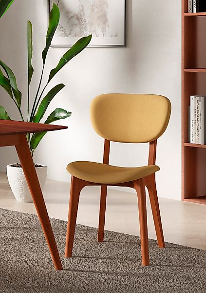 INOSIGN Stuhl "COZY Made in Italy" (Set) 2 Stk. Microfaser Gestell in Buche günstig online kaufen