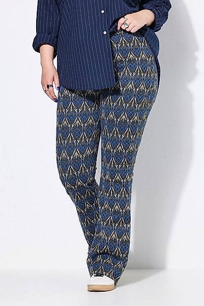 Studio Untold Schlupfhose Schlaghose Flared Legs Jacquardmuster Glitzer günstig online kaufen