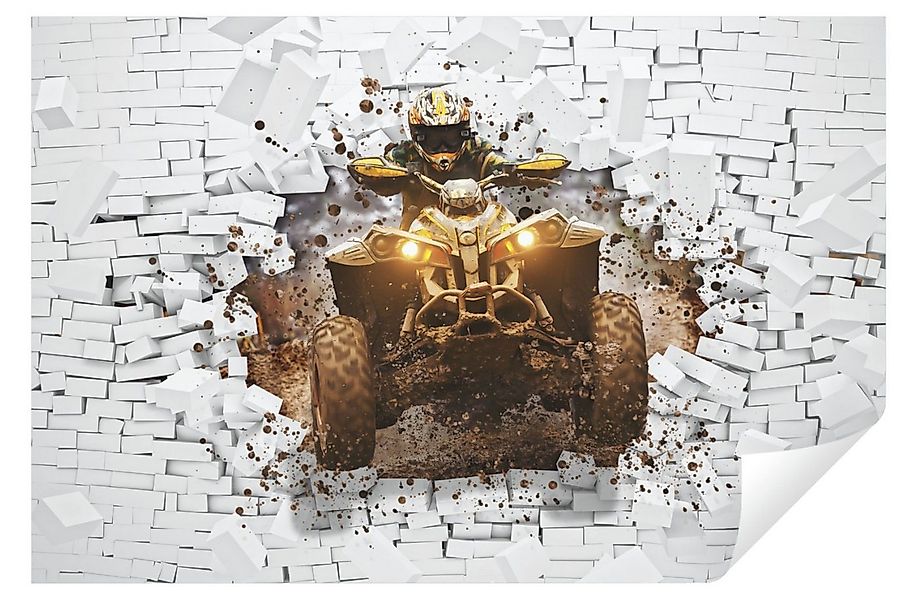 Wallarena Fototapete Kinderzimmer Jungen 3D EFFEKT Quad Motorrad Kinder Jun günstig online kaufen