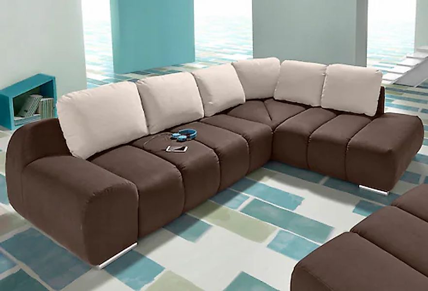 Home affaire Ecksofa »Bono L-Form« mit Ottomane, wahlweise mit Bettfunktion günstig online kaufen