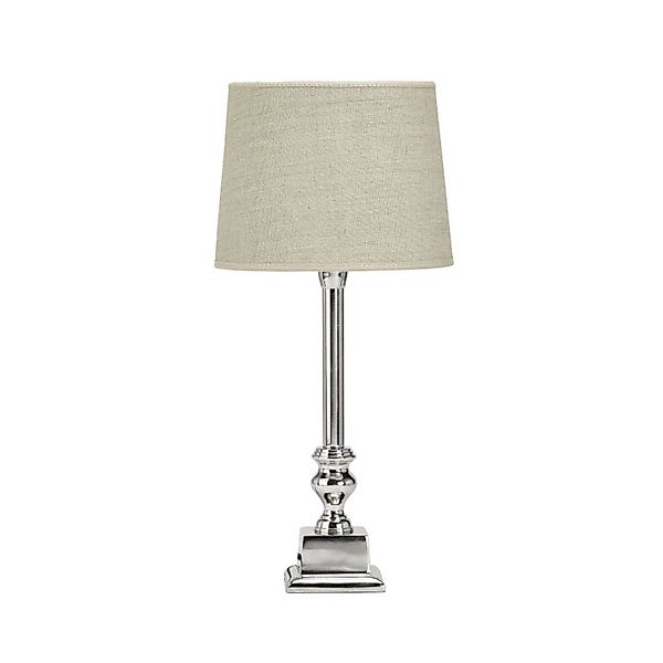 PR Home Tischleuchte Linné, chromfarben/natur, Höhe 46 cm günstig online kaufen