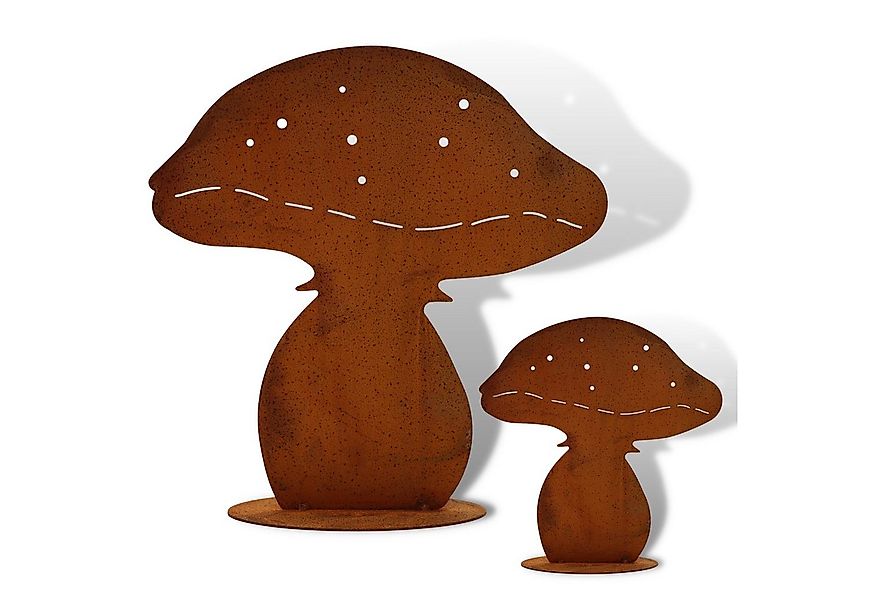 Rostikal Gartenfigur Edelrost Pilzfigur 2er-Set – Herbstdeko aus Metall für günstig online kaufen