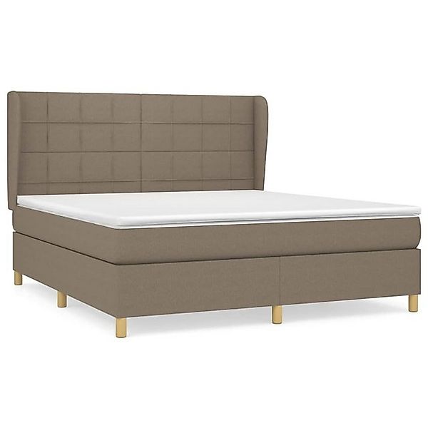 vidaXL Boxspringbett, Boxspringbett mit Matratze Taupe 180x200 cm Stoff günstig online kaufen