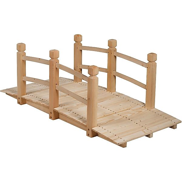 KOMFOTTEU Zierbrücke Holzbrücke, 150x67x55cm, aus Tannenholz günstig online kaufen