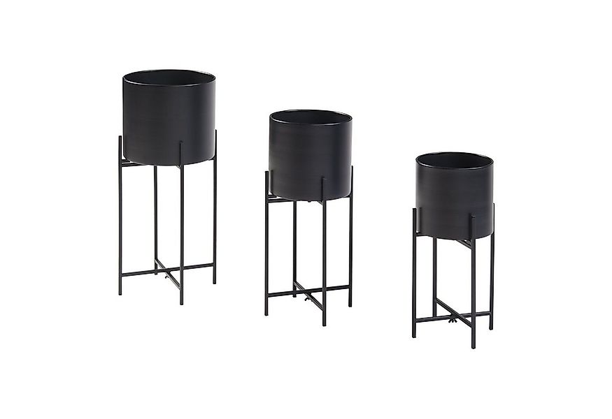 en.casa Blumenständer (3 St), »Orsa« 3er Set Metall Schwarz günstig online kaufen