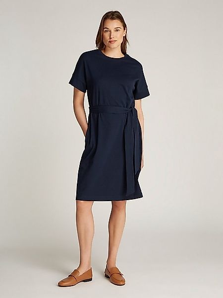 Tommy Hilfiger A-Linien-Kleid COTTON INTERLOCK SHORT DRESS mit Bindeband günstig online kaufen
