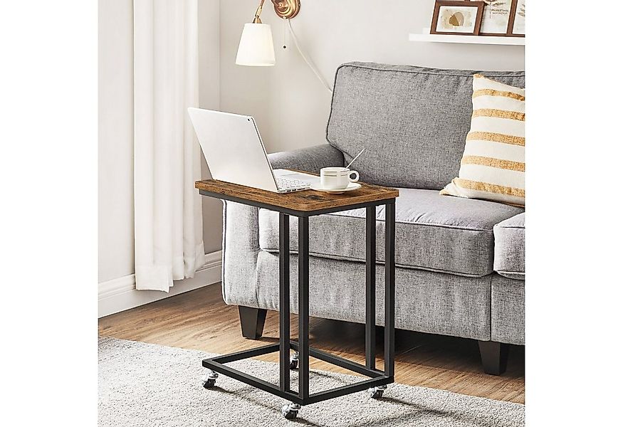 VASAGLE Beistelltisch (1-St), mit Rollen, C-Form, mobiler Kaffeetisch, 35 x günstig online kaufen