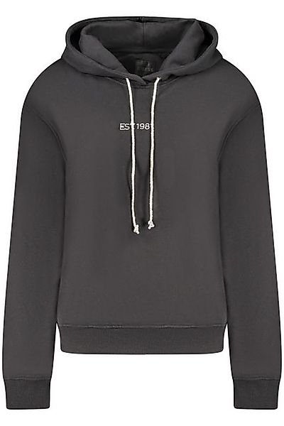 GUESS JEANS Sweatshirt Schwarzer Damen-Pullover mit Kapuze aus günstig online kaufen