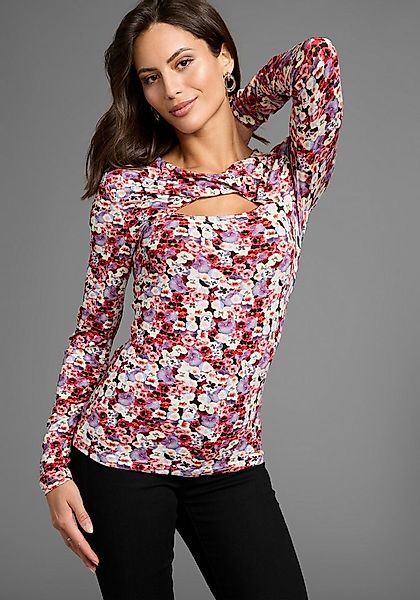 Laura Scott Langarmshirt mit Twisteffekt im Ausschnitt günstig online kaufen