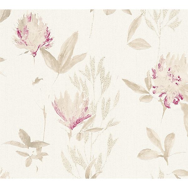Design Dschungel Vliestapete Blumen Pink-Gold FSC® günstig online kaufen