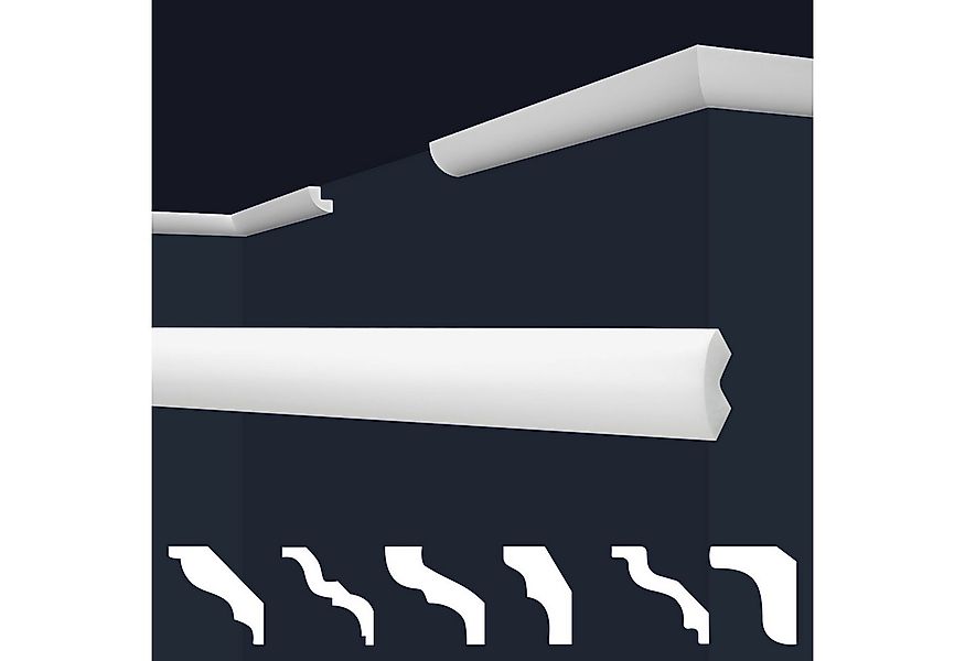 marbet design Stuckleiste E-1, 20 Meter / 10 Leisten, XPS Styropor weiß - D günstig online kaufen