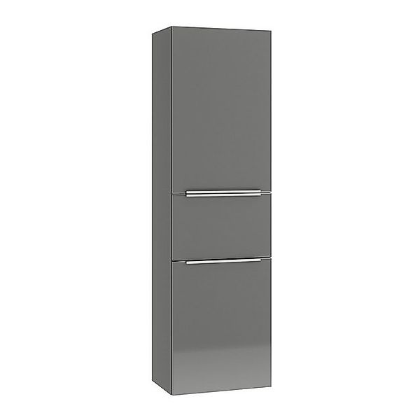 Lomadox Midischrank PALERMO-136-GREY grau mit edelstahlfarbenen Griffen 45/ günstig online kaufen