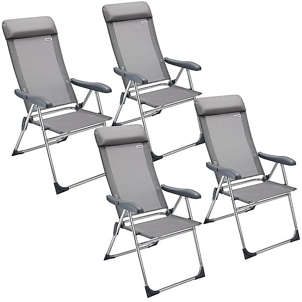Casaria Gartenstuhl (4 St), Klappbar 4er Set 7-fach Verstellbar Alu mit hoh günstig online kaufen