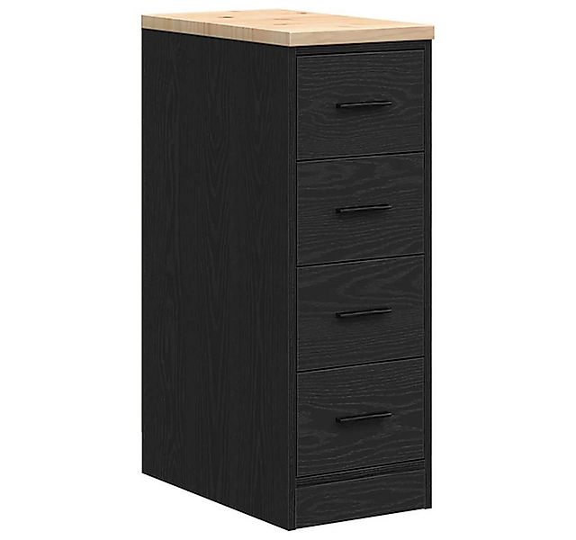 vidaXL Werkzeugschrank Garagen-Aufbewahrungsschrank Schwarz Massivholz Kief günstig online kaufen