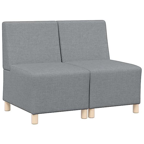 vidaXL Modulares Sofa ohne Armlehnen 2 Stk Hellgrau 55 x 74 x 82 cm Stoff 3 günstig online kaufen