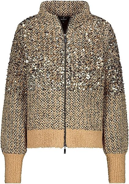 Monari Fleecejacke 809562 Glitzernde Pailletten in Tweed-Struktur günstig online kaufen
