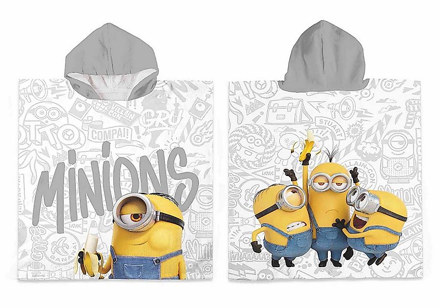 Minions Kapuzenhandtuch Bade-Poncho mit Kapuze Disney Minion, Baumwolle (1- günstig online kaufen