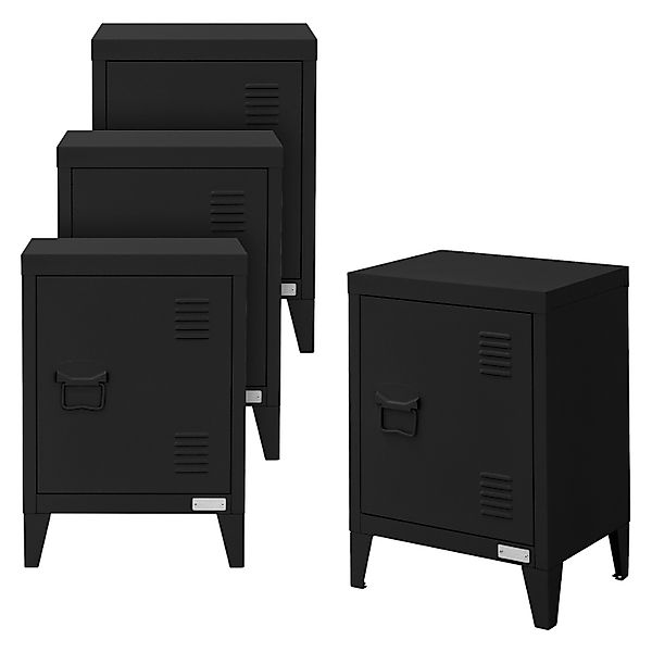 ML-Design 4Er Set Aktenschrank 40x30x57,5cm Schwarz Stahl Freistehend günstig online kaufen