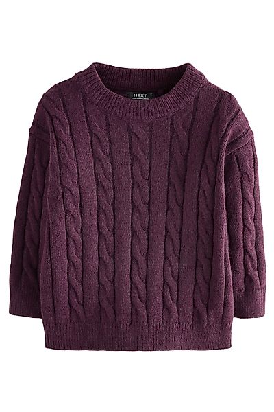 Next Rundhalspullover Rundhals-Pullover mit Zopfstrickmuster + günstig online kaufen