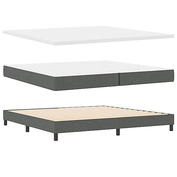 vidaXL Boxspringbett mit Matratze Dunkelgrau 200 x 200 cm 3341063 günstig online kaufen