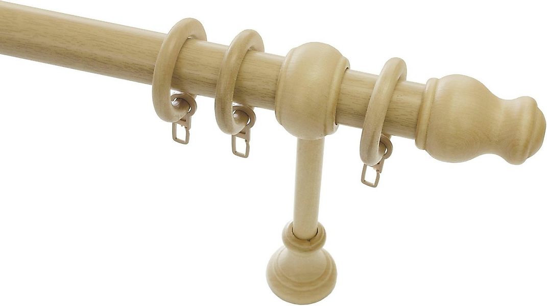 GARDINIA Gardinenstange Set Holz, Ø 28 mm, 1-läufig, Fixmaß, mit Bohren, ve günstig online kaufen