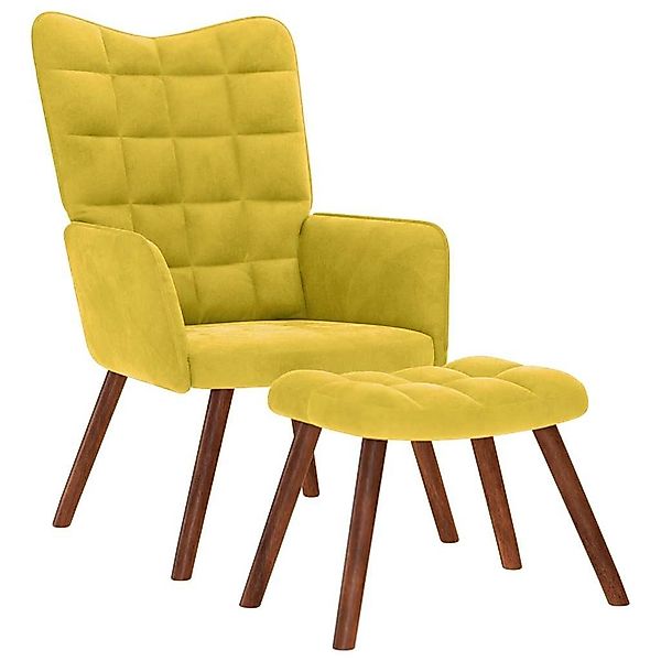 vidaXL Sessel Relaxsessel mit Hocker Gelb günstig online kaufen