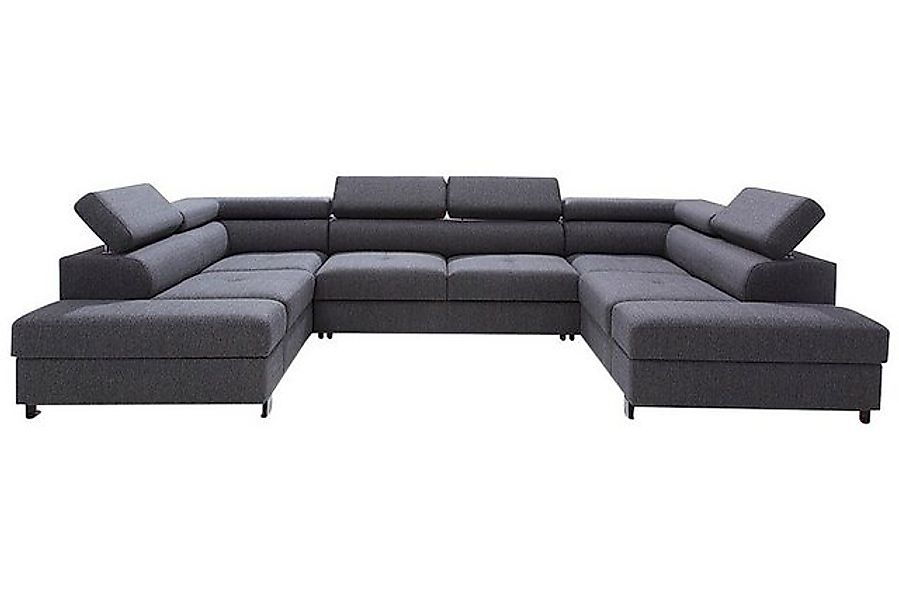 JVmoebel Ecksofa Wohnlandschaft Bettfunktion Bettkasten Stoff Ecksofa U-For günstig online kaufen