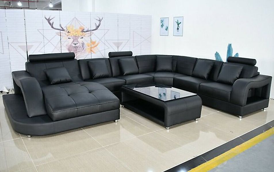 JVmoebel Ecksofa Wohnlandschaft U Form Bettfunktion Textil Stoff Big Sofa P günstig online kaufen
