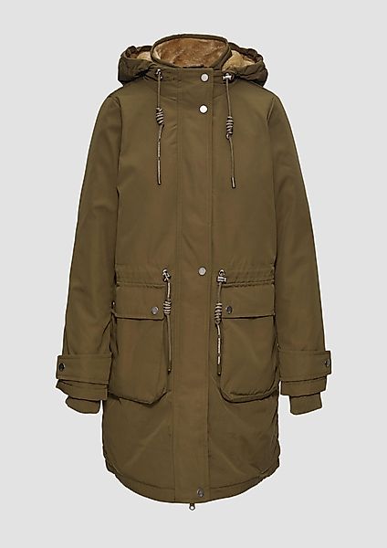 QS Funktionsmantel Gefütterter Parka mit Kapuze günstig online kaufen