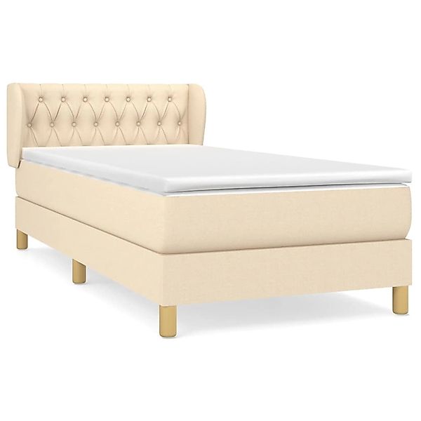 vidaXL Boxspringbett mit Matratze Creme 100x200 cm Stoff1372180 günstig online kaufen